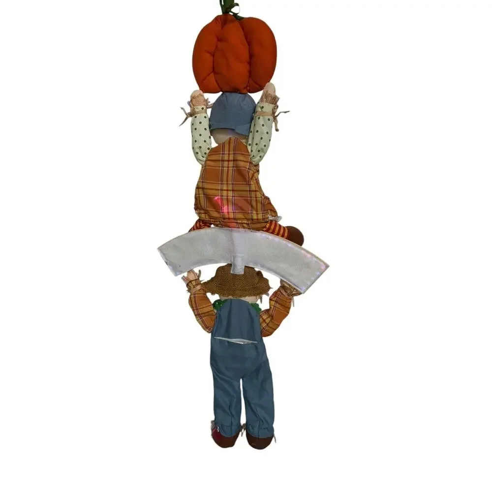 Scarecrows Fiber Optic‎ Light Up Door Hanging Halloween Welcome Decoration READ